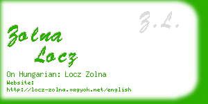 zolna locz business card